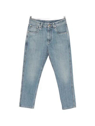 Brunello Cucinelli Logo-patch Jeans In Black