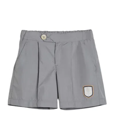 Brunello Cucinelli Kids' Logo-patch Shorts In Black