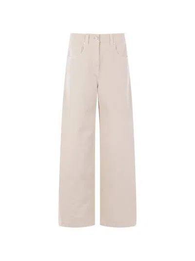 Brunello Cucinelli Logo-patch Straight Jeans In Neutral