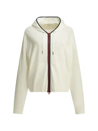 Brunello Cucinelli Zip Hoodie Sweatshirt Logo Detail In White