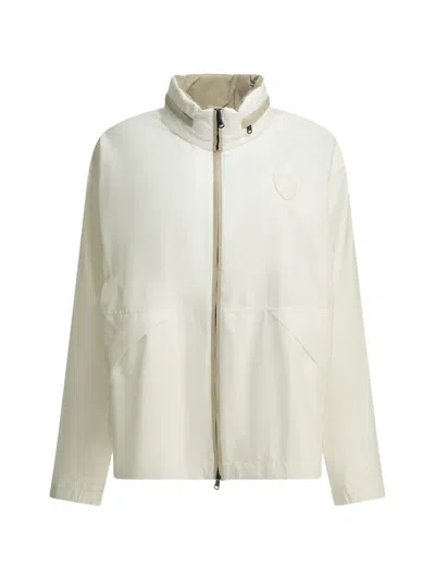 Brunello Cucinelli Logo-patch Zip-up Raincoat In Neutral