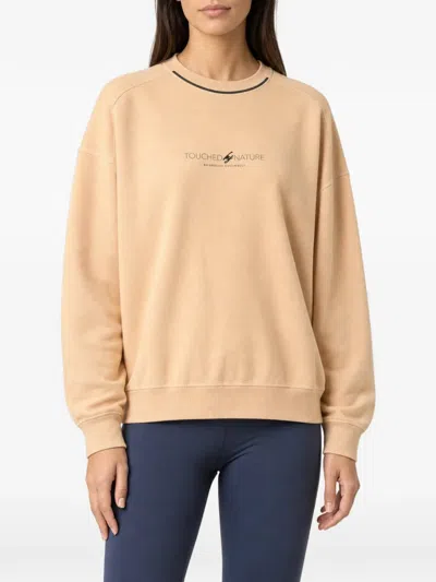 Brunello Cucinelli Logo-print Dropped-shoulder Sweatshirt In Neutral