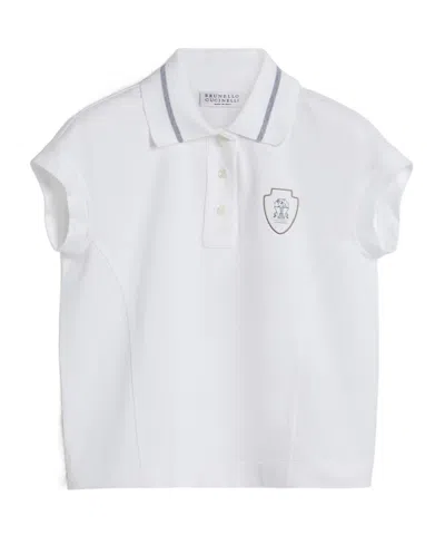 Brunello Cucinelli Kids' Logo-print Polo Shirt In Gray