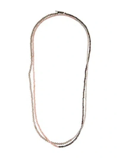 Pre-owned Brunello Cucinelli Long Bead Strand Necklace, 58" In Multi