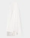 Brunello Cucinelli Long Cotton Skirt With Asymmetric Draped Detailing In White
