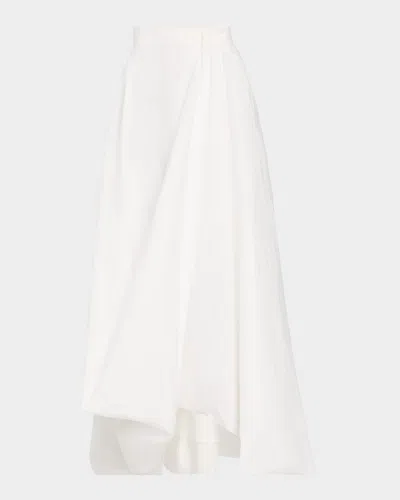 BRUNELLO CUCINELLI LONG BUBBLE HEM COTTON POPLIN SKIRT
