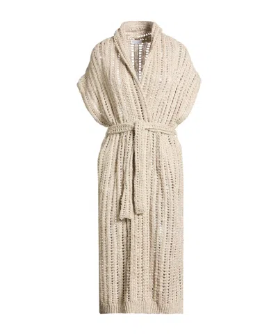 Brunello Cucinelli Long Cardigan In Nude