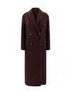 Brunello Cucinelli Brown Cashmere Coat With Monile Detailing In Brown