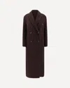 Brunello Cucinelli Brown Cashmere Coat With Monile Detailing In Burgundy