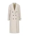 Brunello Cucinelli Double-breasted Checked Coat In Neutral