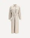 Brunello Cucinelli Silhouette-defining Long Coat With Adjustable Waistband In Multi