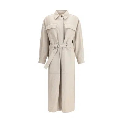 Brunello Cucinelli Long Coat In Neutral