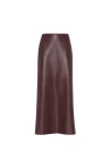 Brunello Cucinelli Nappa Leather Column Maxi Skirt In Brown