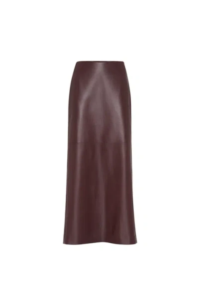 Brunello Cucinelli Long Column Skirt In Brown