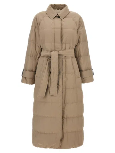 Brunello Cucinelli Beige Long Down Jacket