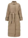 Brunello Cucinelli Beige Long Down Jacket In Beige