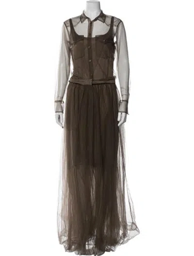Pre-owned Brunello Cucinelli Long Dress In Green