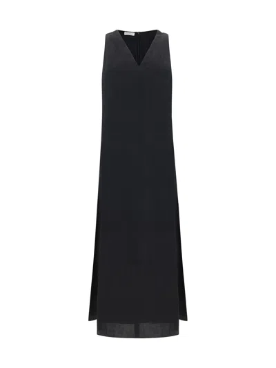 Brunello Cucinelli Long Dress In Nero