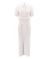 Brunello Cucinelli Viscose And Linen Long Dress Long Dress In White