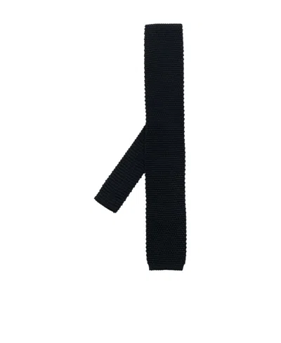 Brunello Cucinelli Long Fine-knit Tie In Black
