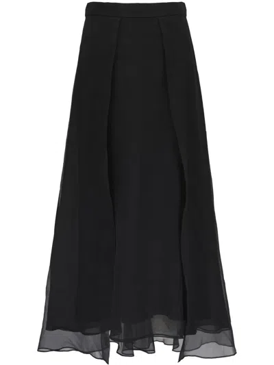 Brunello Cucinelli Long Flared Skirt In Black