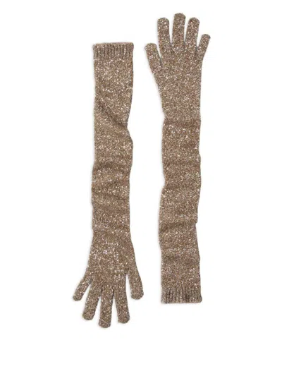 Brunello Cucinelli Long Gloves In Brown