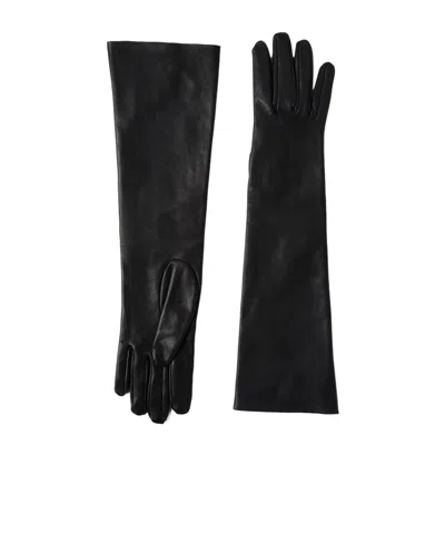 Brunello Cucinelli Long Leather Gloves In Black