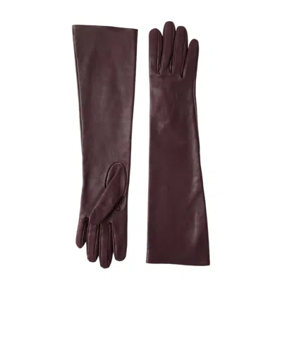 Brunello Cucinelli Long Leather Gloves In Red