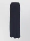 Brunello Cucinelli Long Linen Blend Skirt With High Waist In Blue