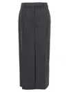 Brunello Cucinelli Women Sartorial Long Skirt In Virgin Wool Canvas In Gray