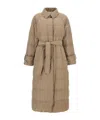Brunello Cucinelli Beige Long Down Jacket In Brown