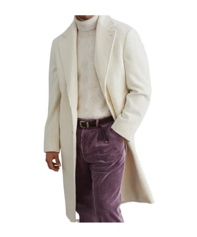 Brunello Cucinelli Long Ribbed Cashmere Coat In Multicolor