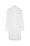 Brunello Cucinelli Stretch-cotton Poplin Monili-trim Longline Shirt In White