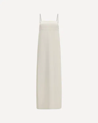 Brunello Cucinelli Silk Blend With Monili Chain Dress In White