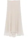 Brunello Cucinelli Silk Maxi Skirt In Beige