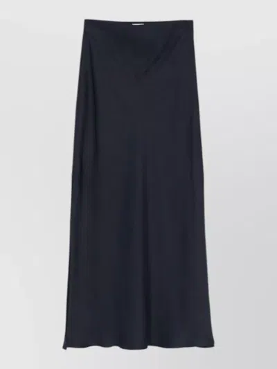 Brunello Cucinelli Long Skirt High Waist Maxi Length Slit In Blue