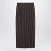 Brunello Cucinelli Long Skirt With Dazzling Stripe Embroidery