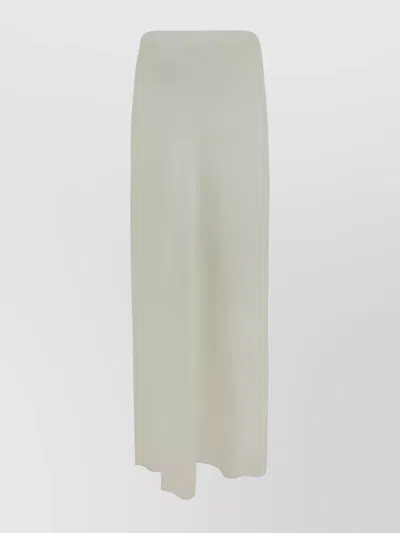 Brunello Cucinelli Long Skirt With Elasticized Waistband And Side Slits In Neutral