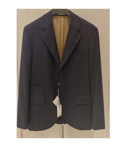 Brunello Cucinelli Long Sleeve Blazer In Brown