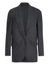 Brunello Cucinelli Cashmere Jersey Blazer With Monili In Gray