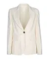 Brunello Cucinelli Ribbed Single-breasted Blazer In White