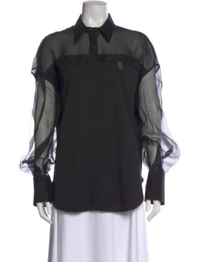 Pre-owned Brunello Cucinelli Long Sleeve Blouse W/ Tags In Black