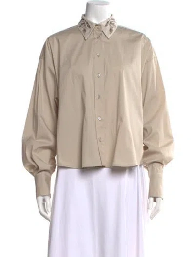 Pre-owned Brunello Cucinelli Long Sleeve Blouse W/ Tags In Green