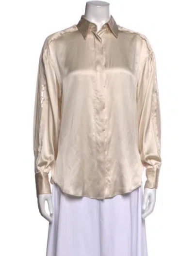 Pre-owned Brunello Cucinelli Long Sleeve Blouse W/ Tags In Neutrals