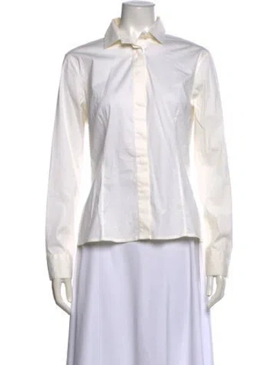 Pre-owned Brunello Cucinelli Long Sleeve Blouse In White