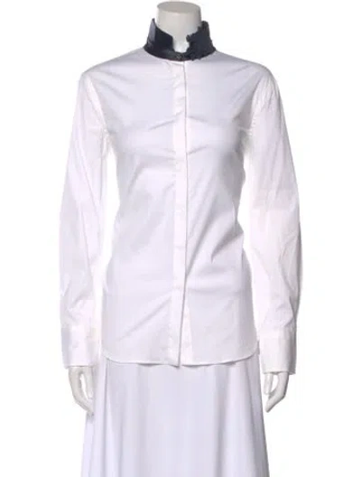 Pre-owned Brunello Cucinelli Long Sleeve Blouse In White