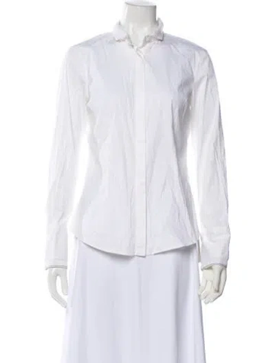 Pre-owned Brunello Cucinelli Long Sleeve Blouse In White