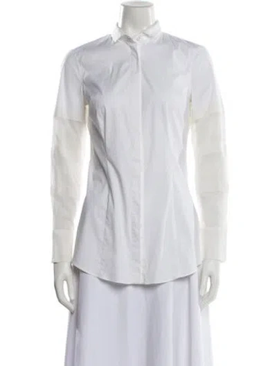 Pre-owned Brunello Cucinelli Long Sleeve Blouse In White