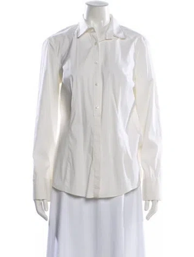 Pre-owned Brunello Cucinelli Long Sleeve Blouse In White