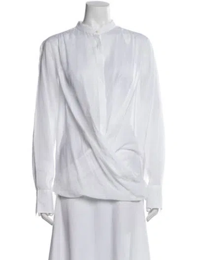 Pre-owned Brunello Cucinelli Long Sleeve Blouse In White